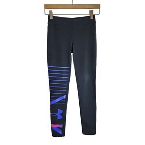 Under Armour Leggings Women's XS‎ Running Workout Black Purple Pink